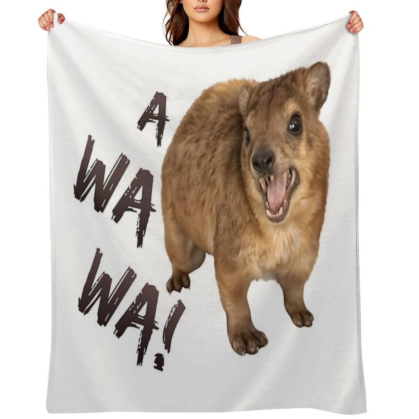 Awawa! Angry Screaming Hyrax Meme - Cute & Funny Anti-pilling Throw Blanket