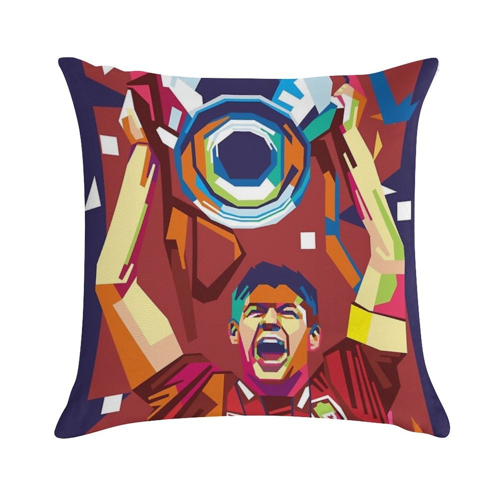 Steven Gerrard Champions 2005 Soft Reinforced Edging Throw Pillow