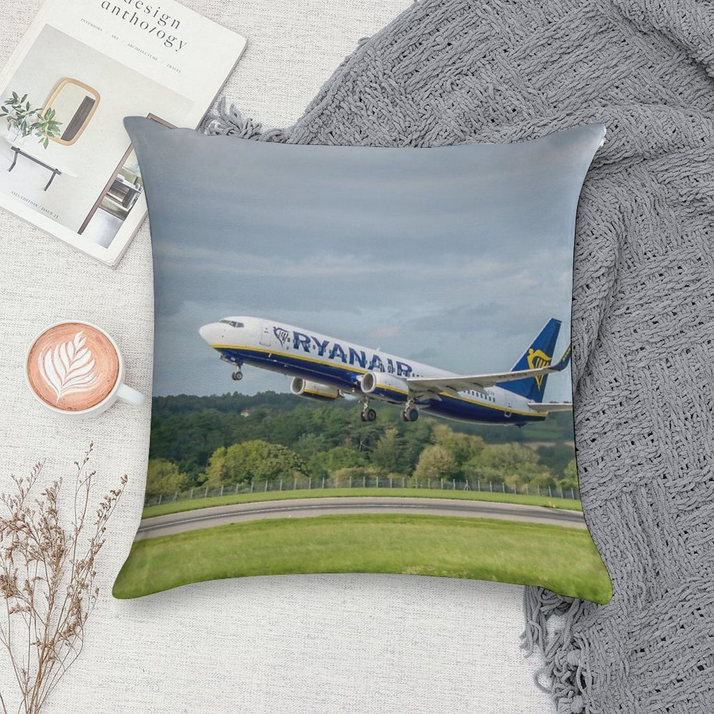 Ryanair Boeing 737-8AS Soft Shrink-Resistant Throw Pillow