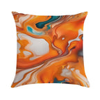 Translucent Burnt Orange & White Abstract Soft Shrink-Resistant Throw Pillow