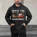 Goats For Everybody Santa Sleigh Funny Christmas Goat Lover Cotton-Polyester Blend Hoodie