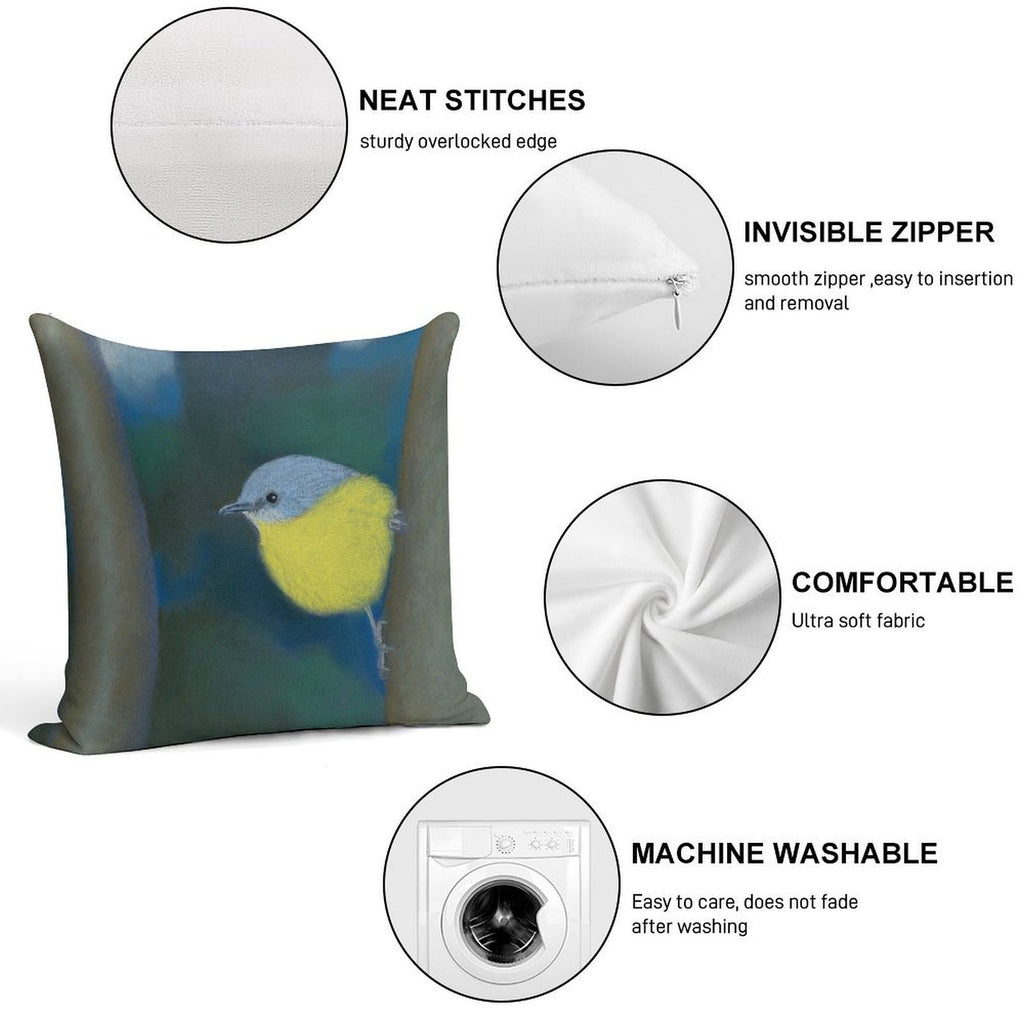 Eastern Yellow Robin Soft Luxury Feel Throw Pillow