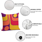 Retro Geometric Design 626 Soft Hidden Zipper Throw Pillow