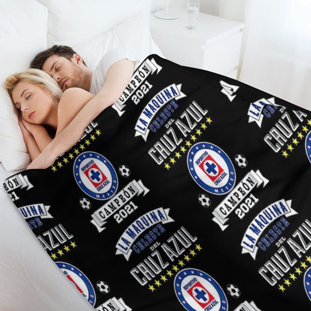 Cruz-Azul Campeon 2021 Futbol Mexicano La Maquina Celeste Shrink-resistant Throw Blanket