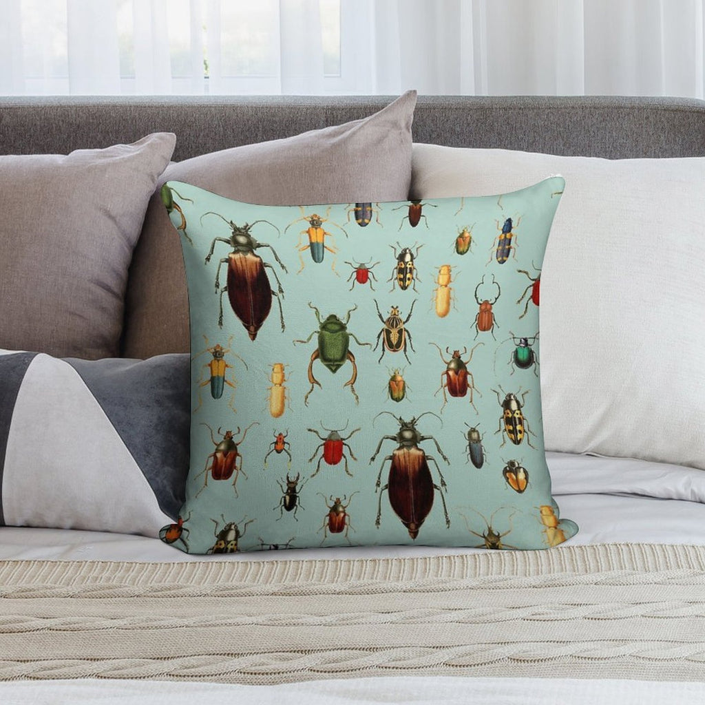Antique Pattern - Beetles And Bugs Soft Warmth Comfort Throw Pillow