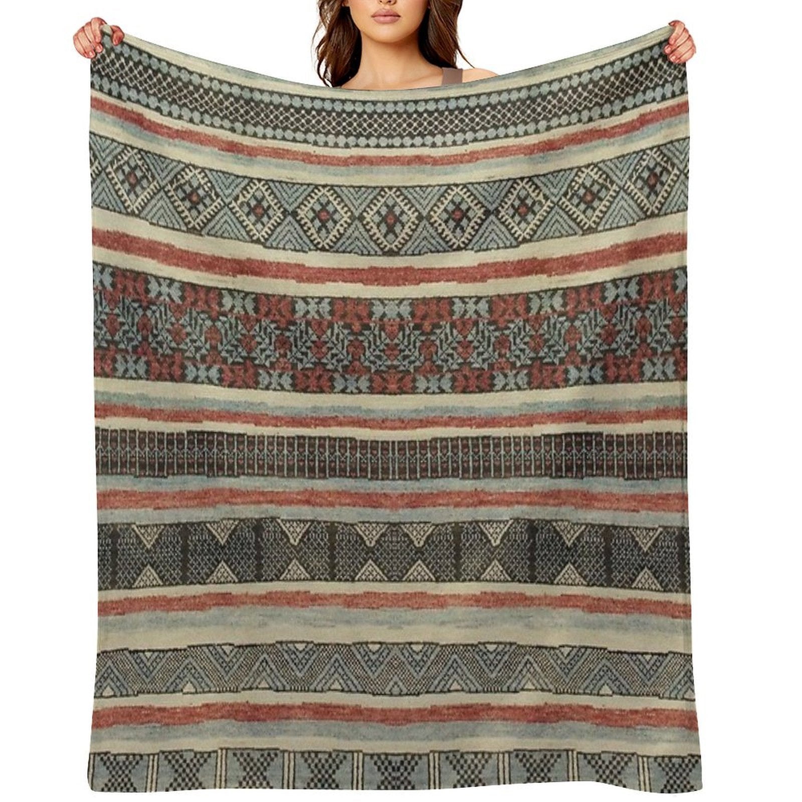 Traditional Pattern Artwork Multi-functional Throw Blanket