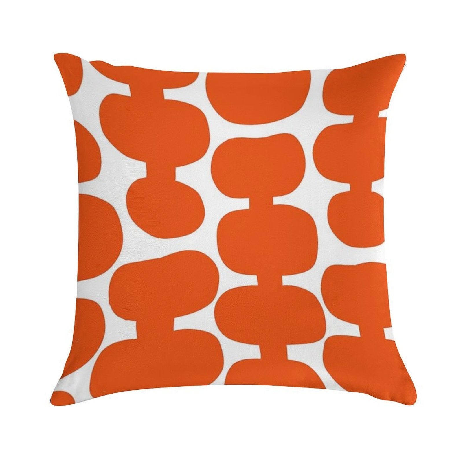 Iconic Mid Century Modern Pattern in White And Orange Soft Anti-Pilling Throw Pillow