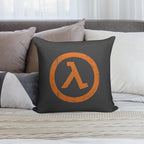 Half Life Lambda Symbol Soft Washable Throw Pillow