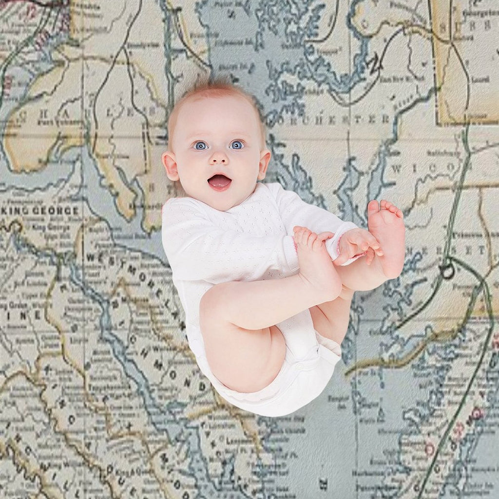 Vintage Map of The Chesapeake Bay Versatility Throw Blanket