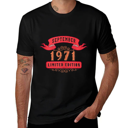 Vintage September 1971 50 Years Old Tshirt 50Th Birthday  Wrinkle-resistant T-Shirt