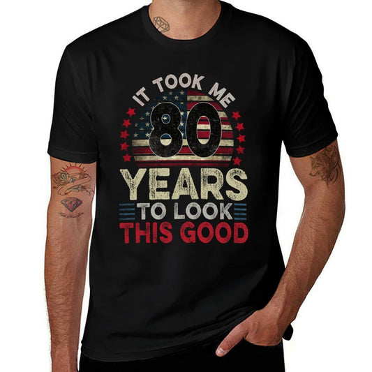 Took Me 80 Years USA Funny 80 Year Old 80th Birthday  Oversized Silhouette T-Shirt