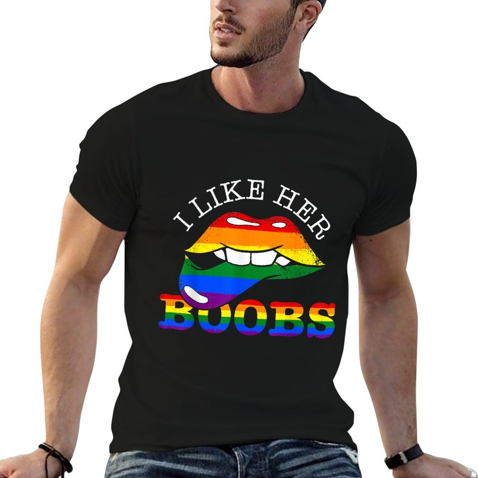 I Like Her Boobs LGBT  Wrinkle-resistant T-Shirt