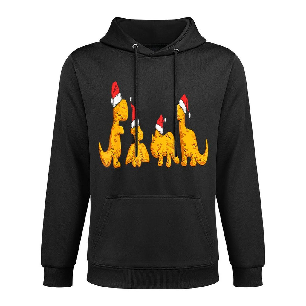Dino Chicken Nuggets Funny Dinosaur Shape Nuggets Christmas Medium-Weight Fabric Hoodie