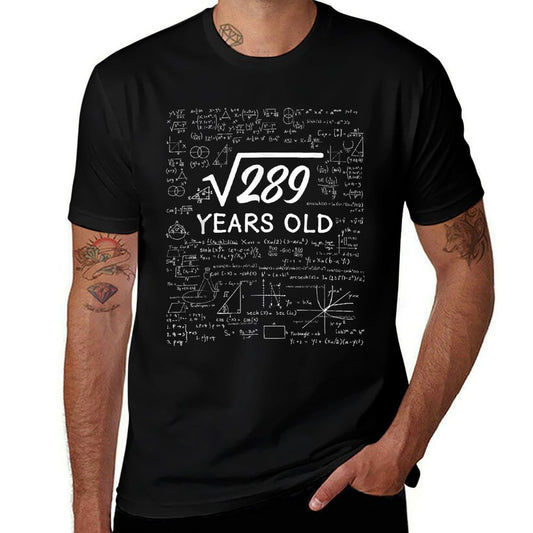 17 Birthday Boy Men Son Him Girl Funny Math 17th Birthday  Relaxed-fit T-Shirt