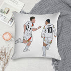 Florian Wirtz & Jamal Musiala Germany Celebration Soft Ultra-Soft Texture Throw Pillow