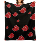 Black And Red Cloud Easy Care Throw Blanket