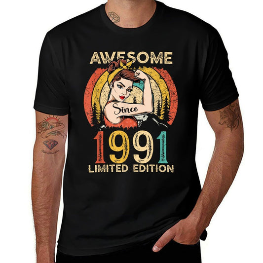 31th Birthday Shirts for Women, Vintage 1991 Limited Edition  Moisture-wicking T-Shirt