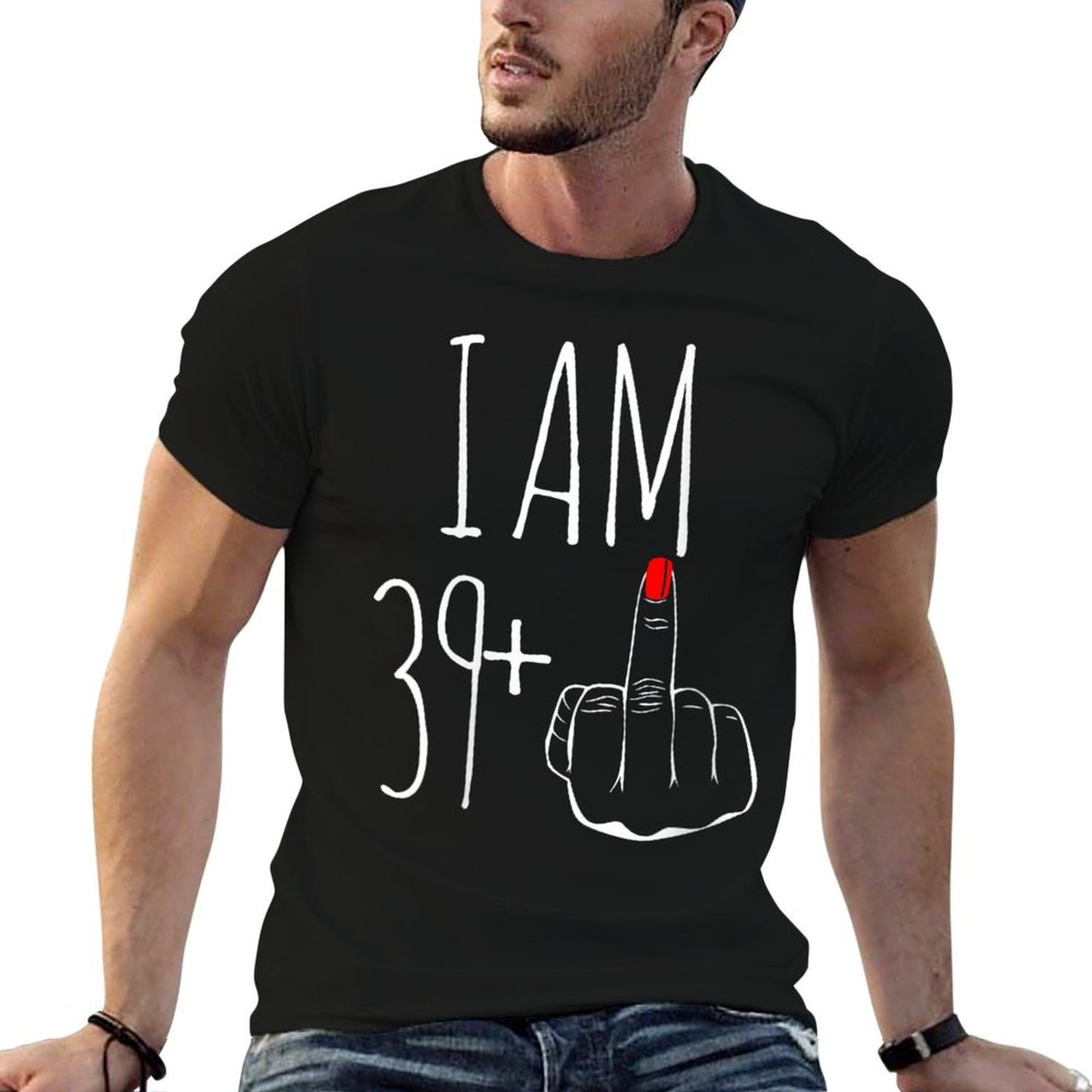 Womens I Am 39 Plus 1 Middle Finger For A 40th Birthday  Graphic-printed T-Shirt