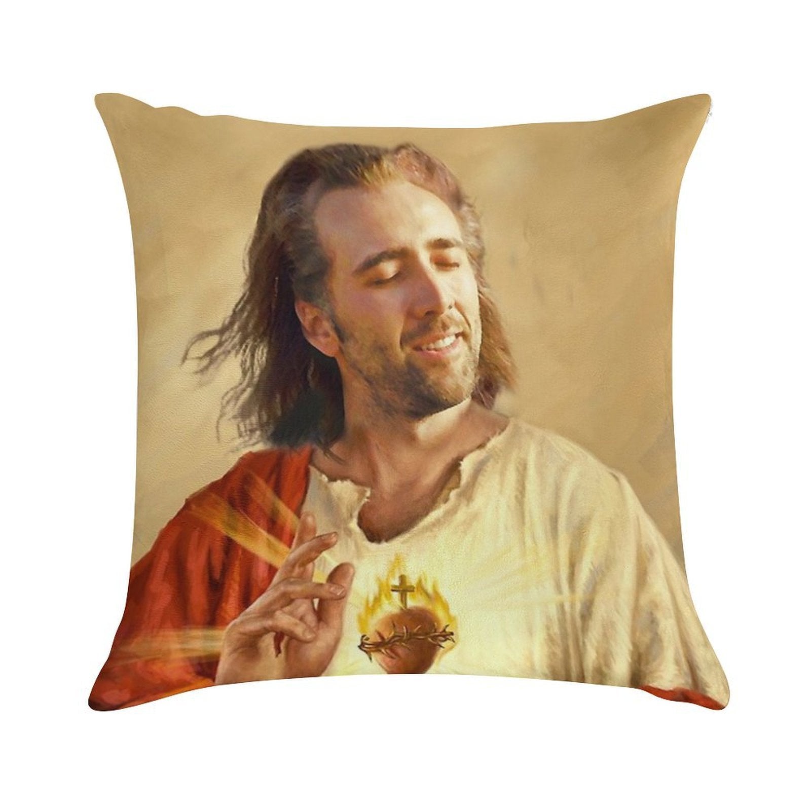 Nicholas Cage Blessing Soft Luxury Feel Throw Pillow