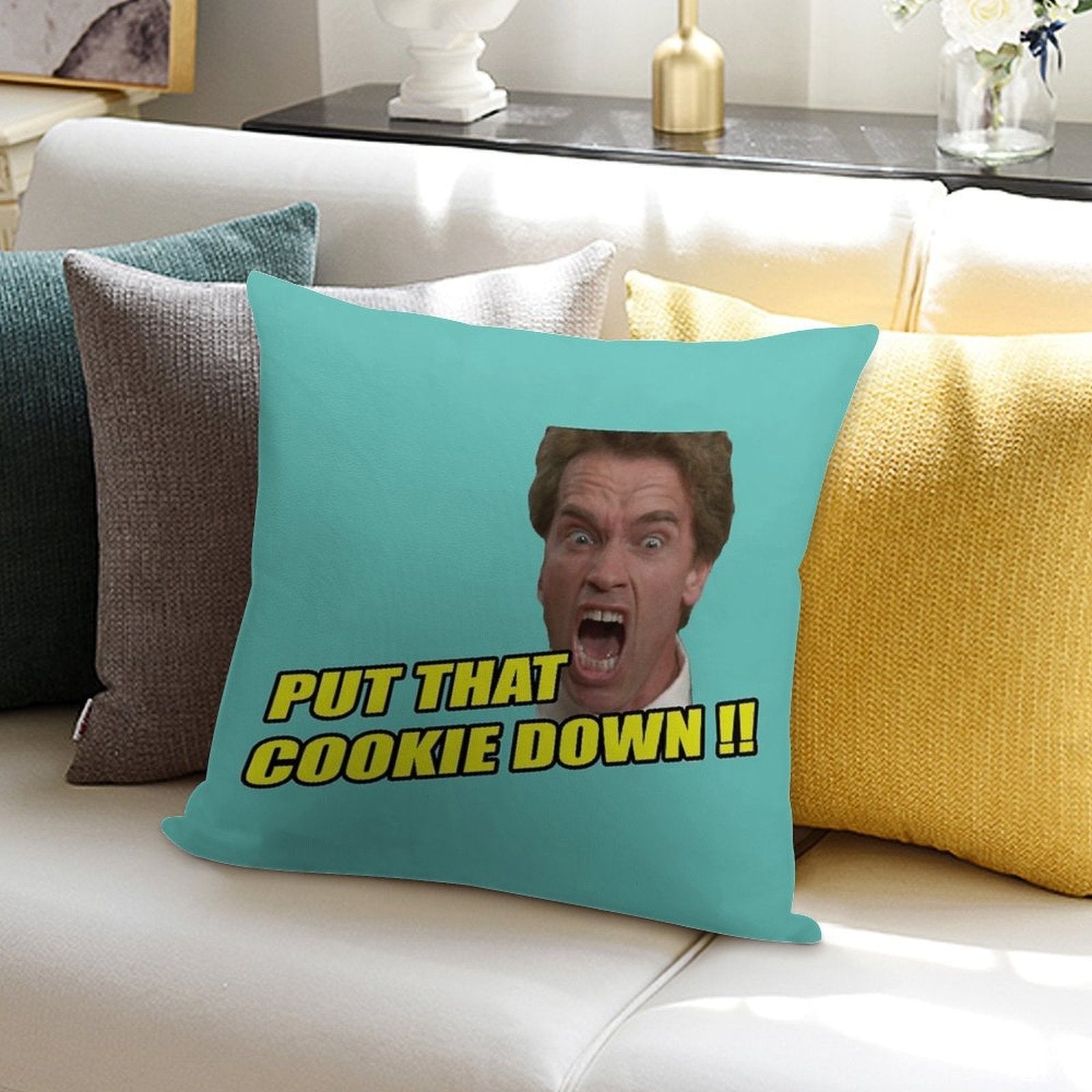 Put That Cookie Down ! Soft Easy Maintenance Throw Pillow