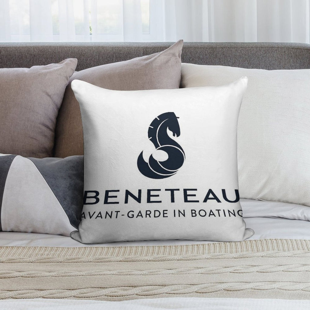 Beneteau Yachts Logo Fishing Boats Soft Anti-Pilling Throw Pillow