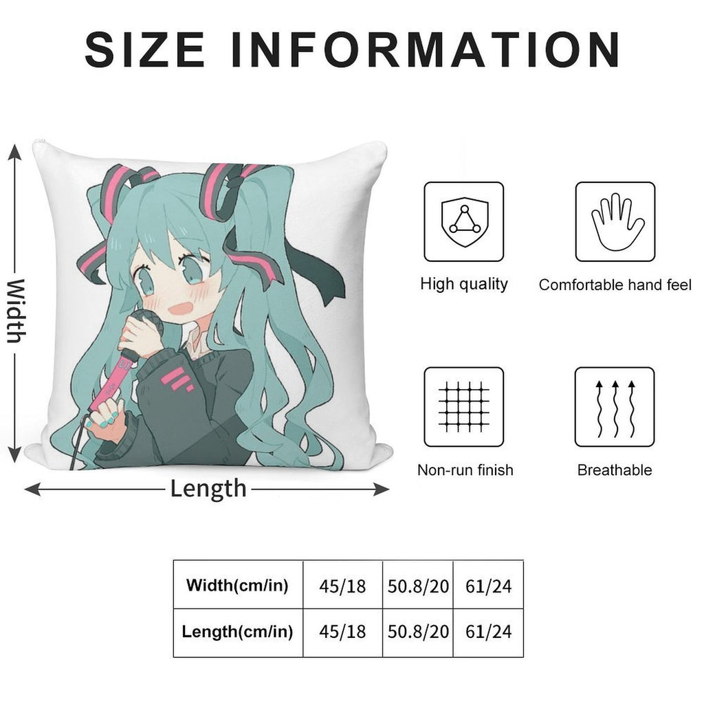 Hatsune Miku Soft Washable Throw Pillow