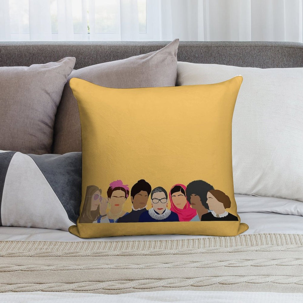 Feminist Girl Gang- Squad Goals (with Gloria) Soft Ultra-Soft Texture Throw Pillow