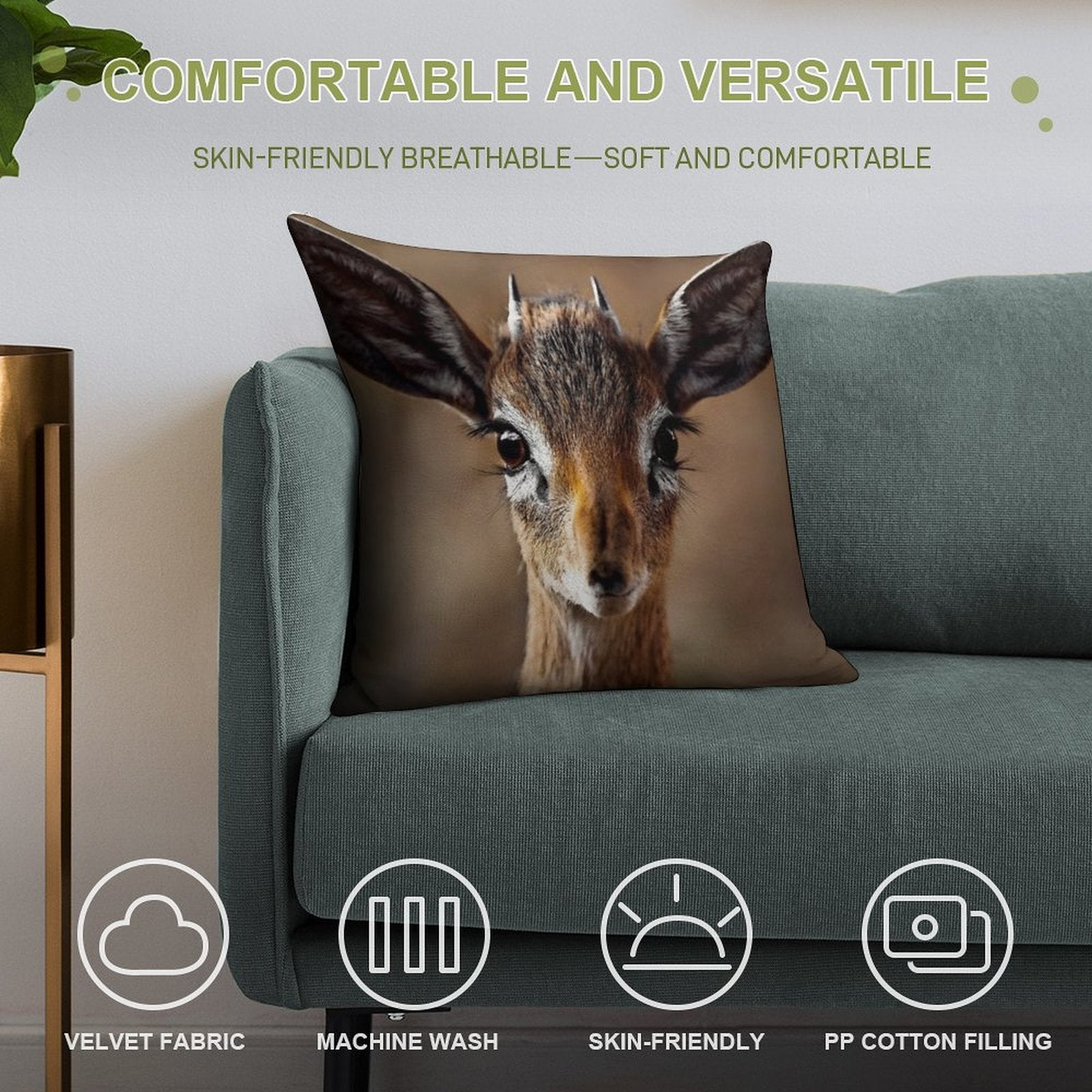 Dik Dik- Smallst Antelope of South Africa Soft Anti-Pilling Throw Pillow