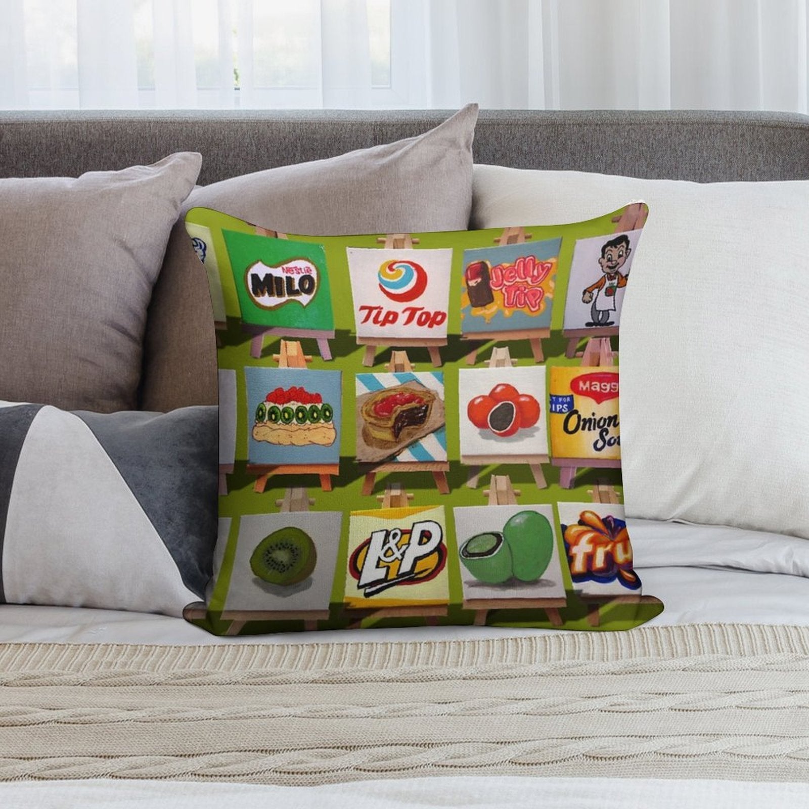 Kiwiana Food And Drink Icons Soft Ultra-Soft Texture Throw Pillow