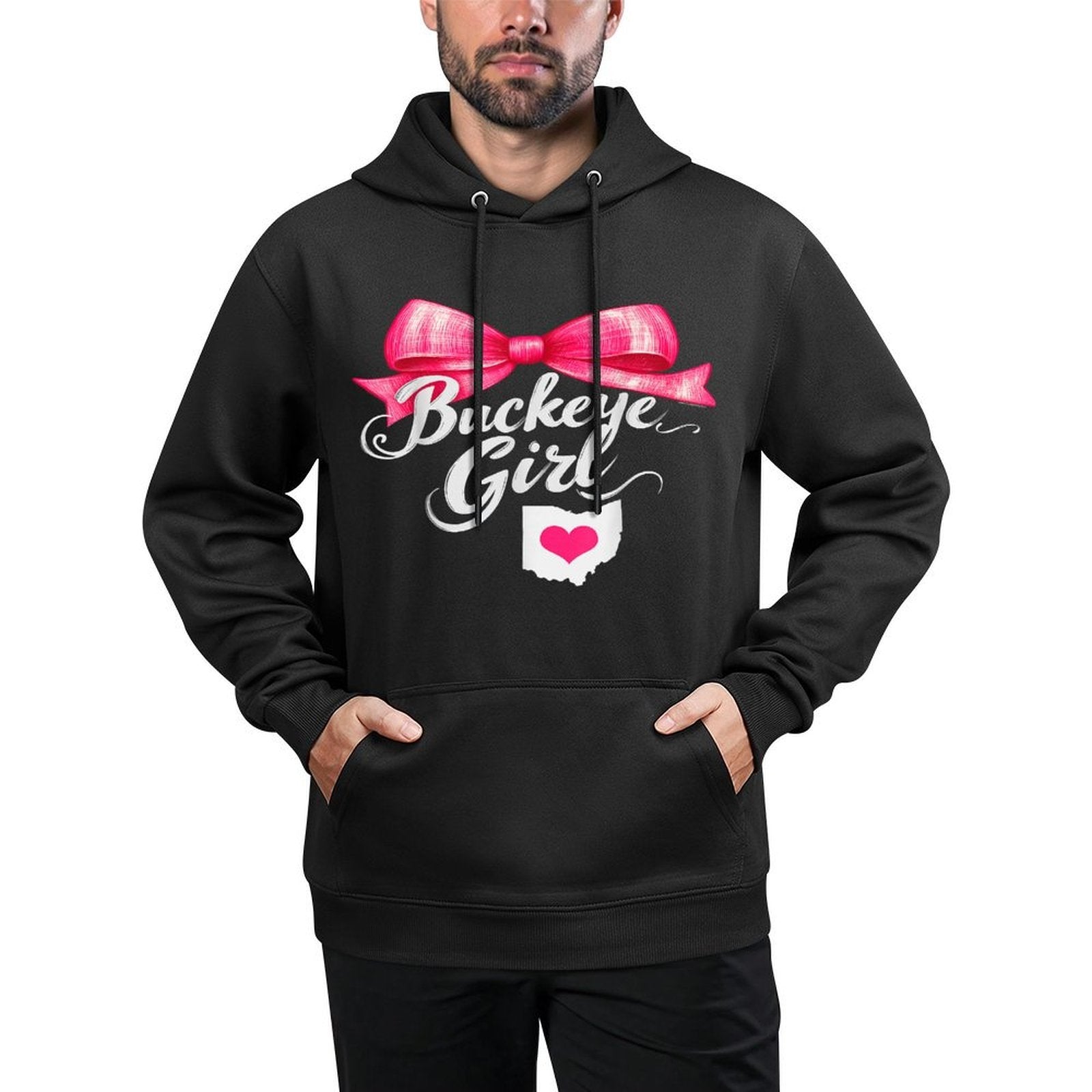 Buckeye Girl Ohio Home Heart State Pink Kids Girls Womens Unisex Design Hoodie