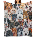 Beautiful Collage of Dogs, So Many Painted Beautiful Faces, Dogs Are The Best! Shrink-resistant Throw Blanket