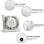 Unto Us A Child Is Born Pine Wreath Soft Shrink-Resistant Throw Pillow