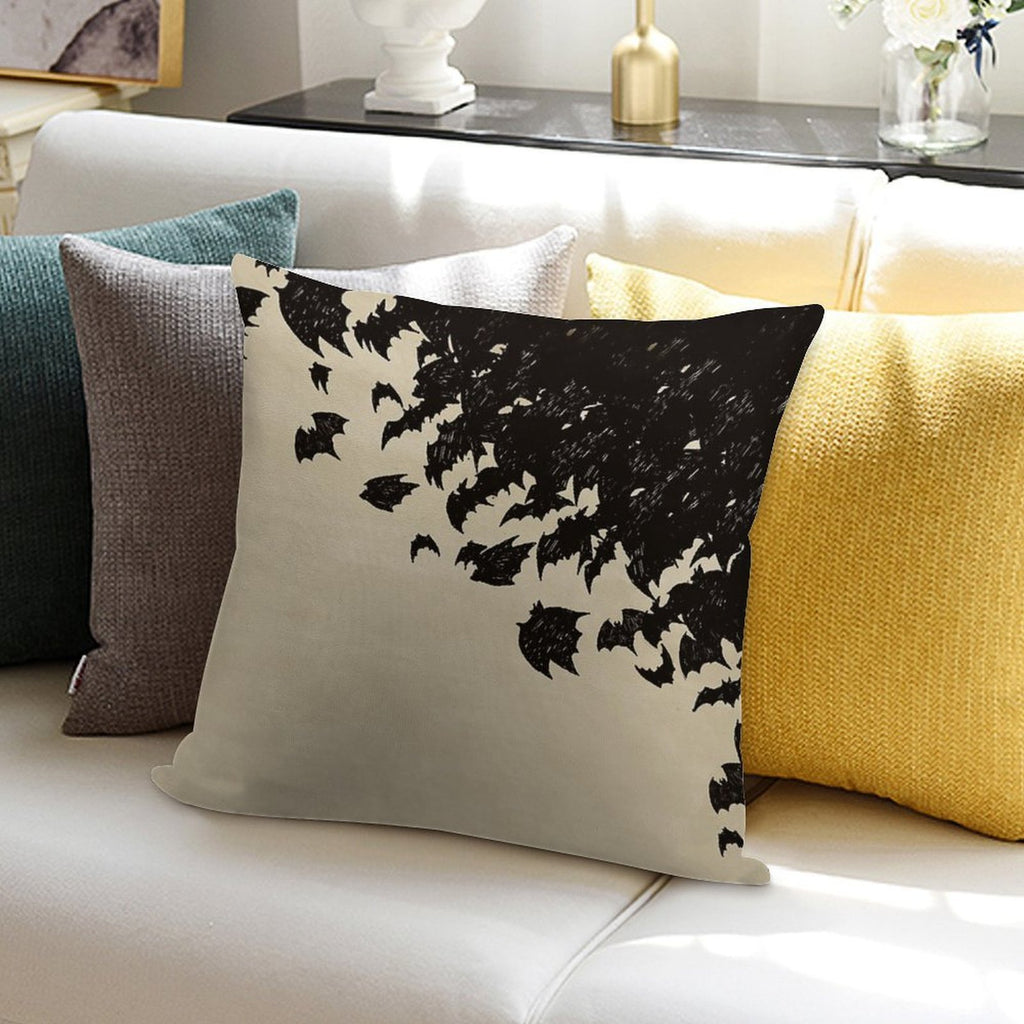 Bat Swarm Soft Bedroom Essential Throw Pillow