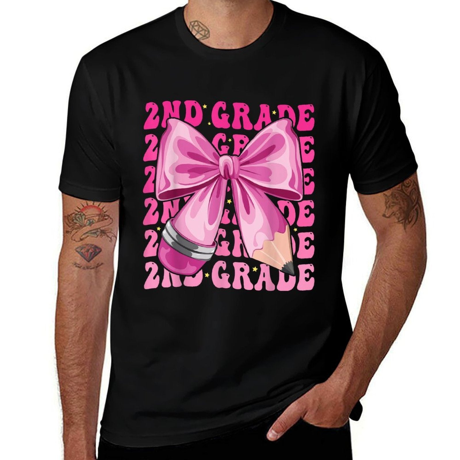 2nd Grade Girls Coquette Bow Back To School Second Grade  High-quality Stitching T-Shirt