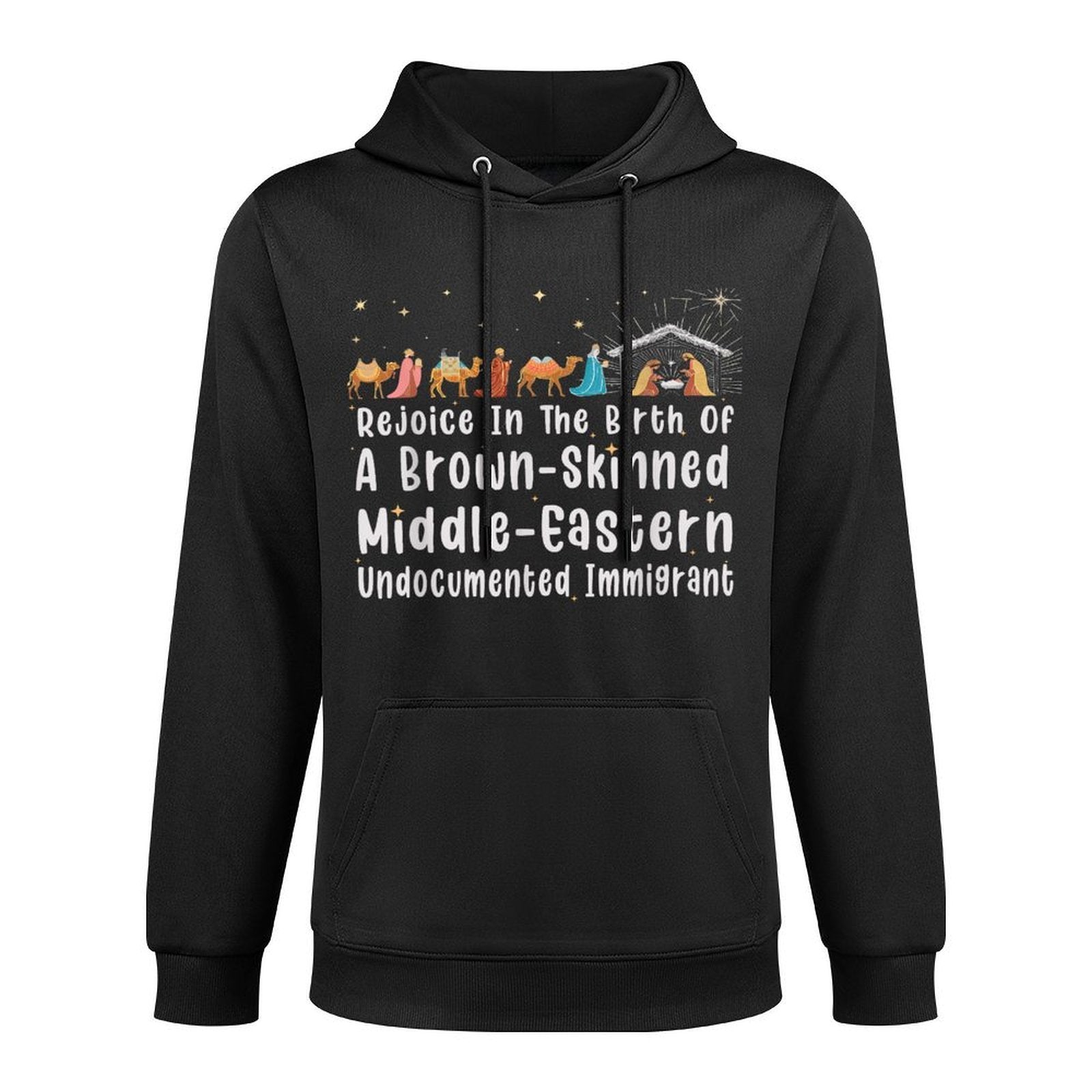 Rejoice In The Birth Of A Brown Skinned Middle Eastern Xmas Customizable Surface Hoodie