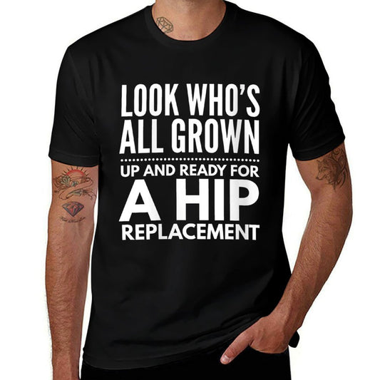 Womens Funny Hip Replacement 1969 50th Birthday Gag Gift Party Idea  Rolled Sleeves T-Shirt