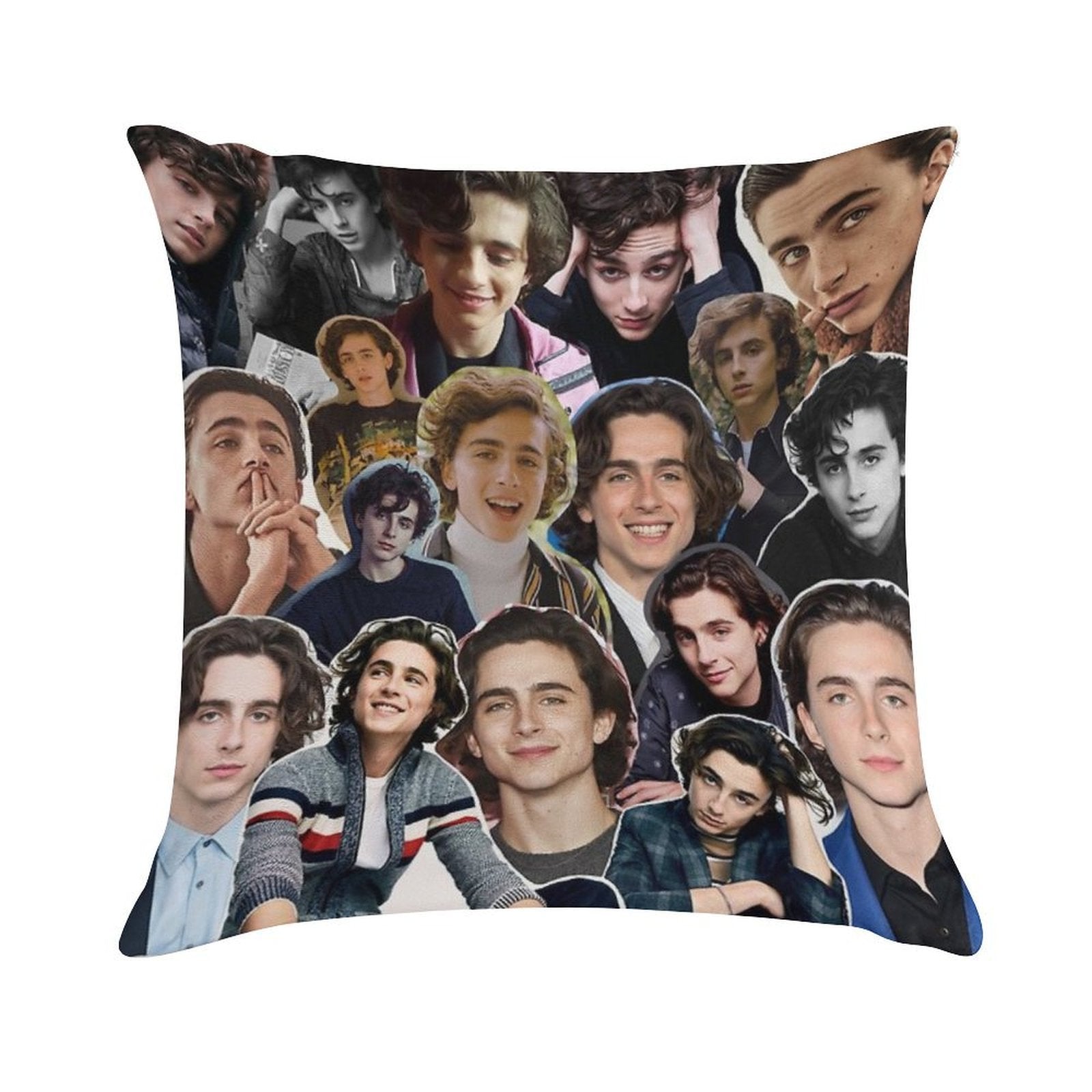 Timothée Chalamet Collage 2.0 Soft Short Plush Fabric Throw Pillow