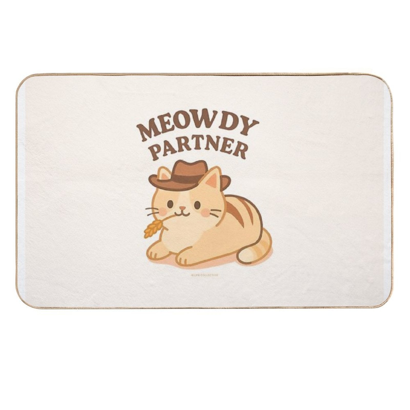 Meowdy Partner – Cowboy Cat Western Design  Anti-Trip Bath Mat
