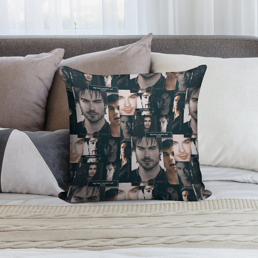 Damon Collage Soft High-Density Material Throw Pillow