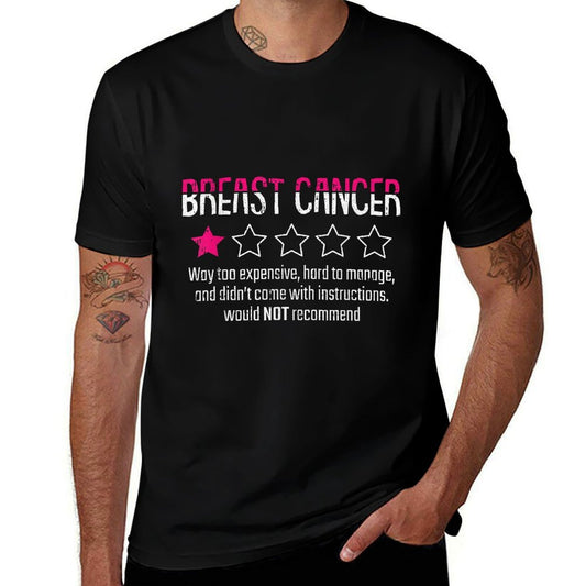 1 Star Rating Breast Cancer Awareness Funny Fighter  Vintage-inspired T-Shirt