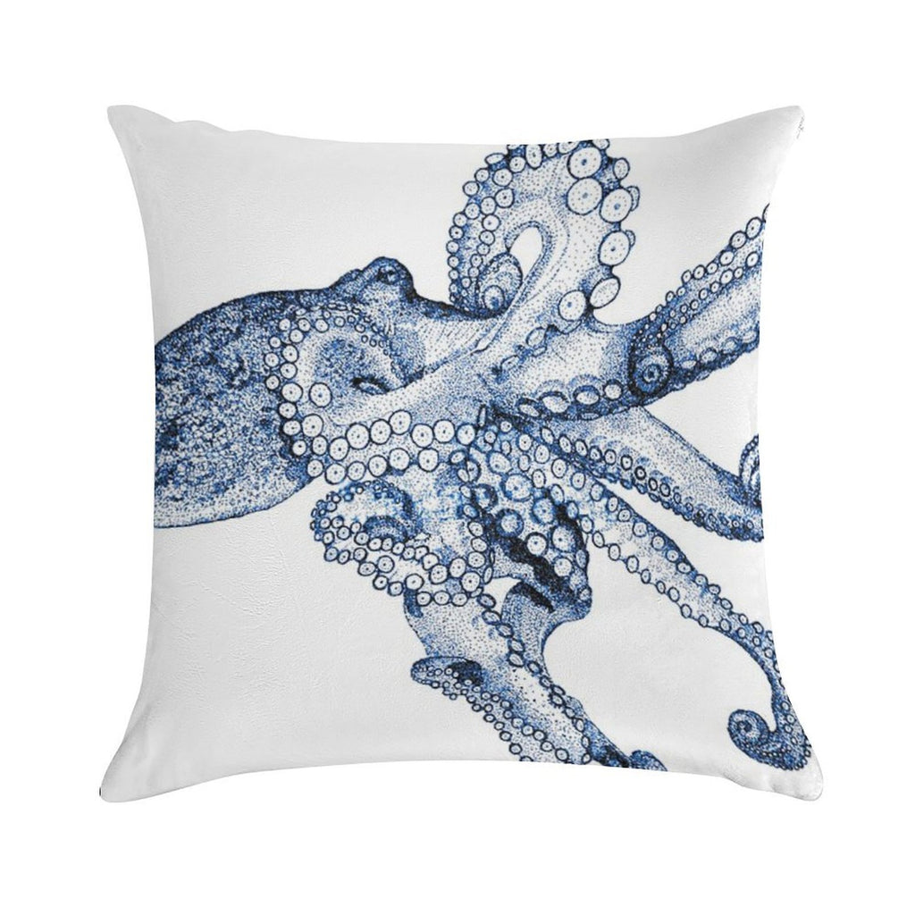 Blue Octopus Soft Gift Ready Throw Pillow