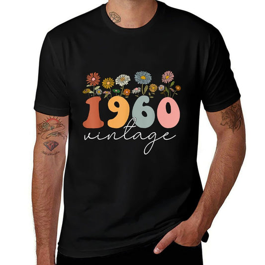 Vintage 1960 Wildflower Floral 64th Birthday Women Girls  Polyester Blend T-Shirt