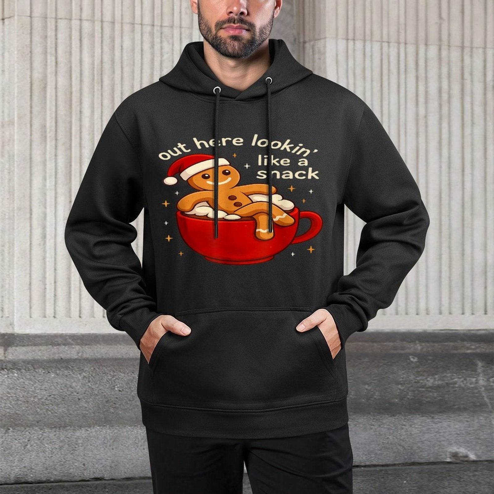 Funny Gingerbread Christmas Snack Cookies Boys Toddler Kids Colorfast Hoodie