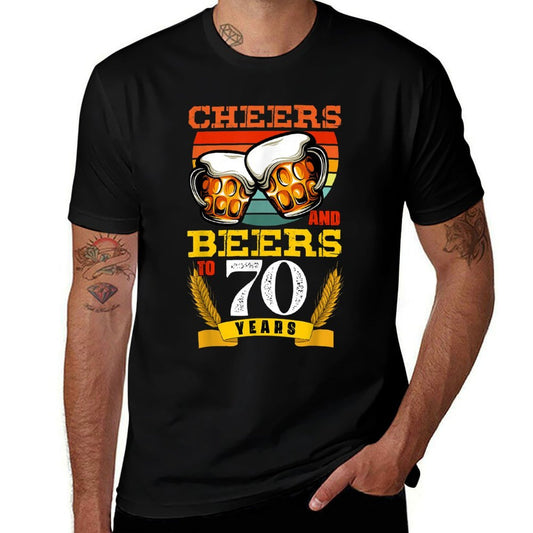 Vintage Cheers And Beers To My 70 Year Old 70th Birthday  Vintage-inspired T-Shirt