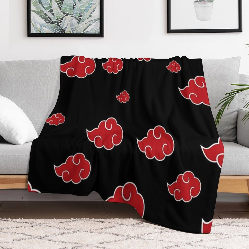 Black And Red Cloud Easy Care Throw Blanket