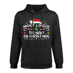 Most Likely To Nap On Christmas Family Christmas Pajamas Easy Care Hoodie