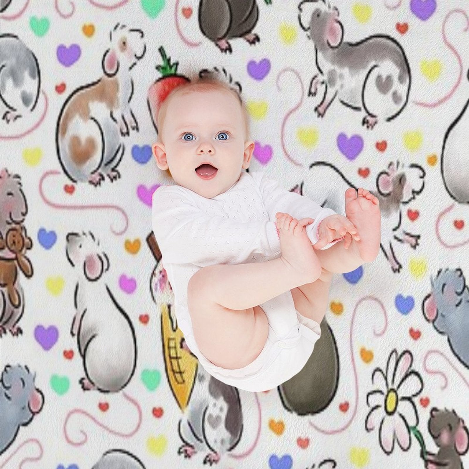 I Love Rats Velvety-soft Throw Blanket