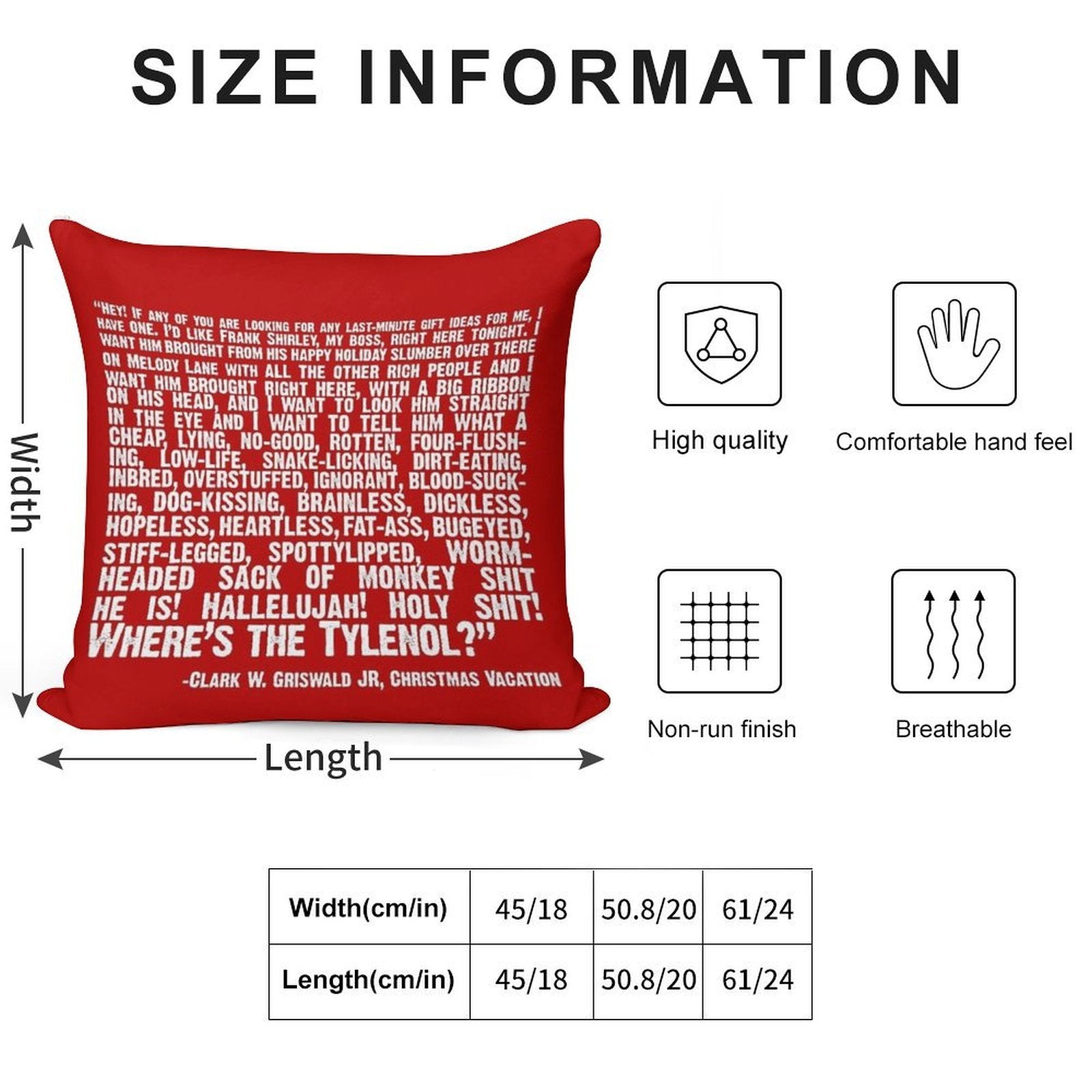 Christmas Vacation Quote; Wheres The Tylenol (white) Soft Style Accent Throw Pillow