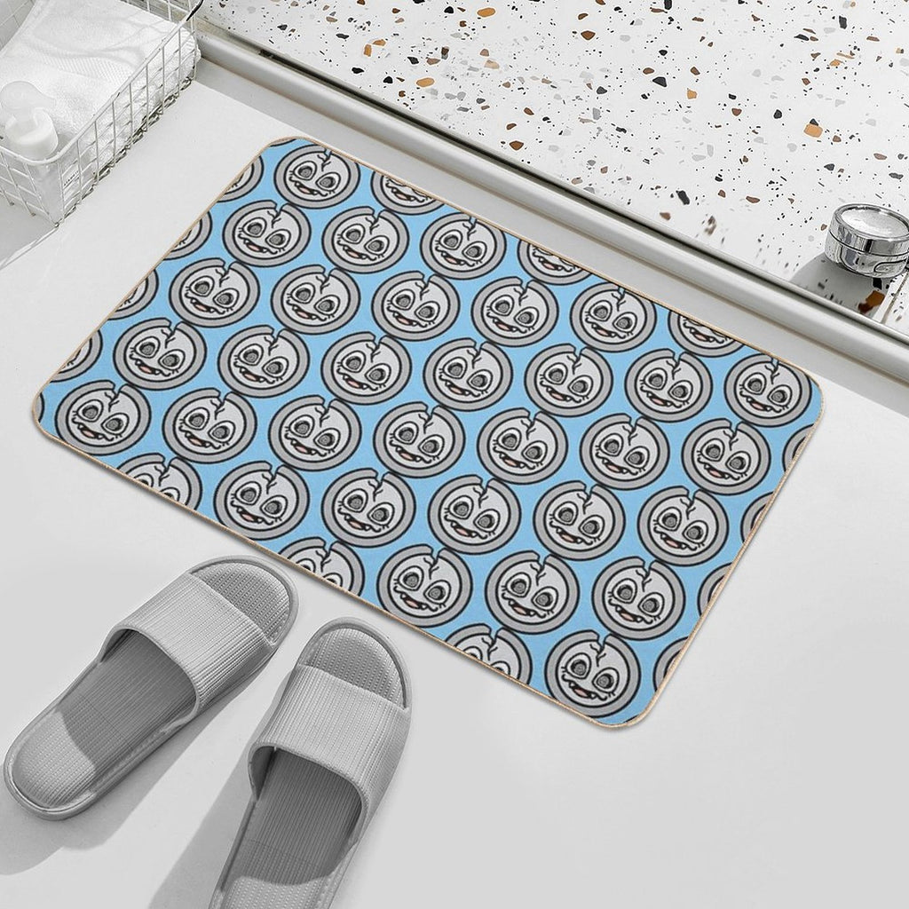 Spooky Cracked Silver Coin  Absorbent Bath Mat