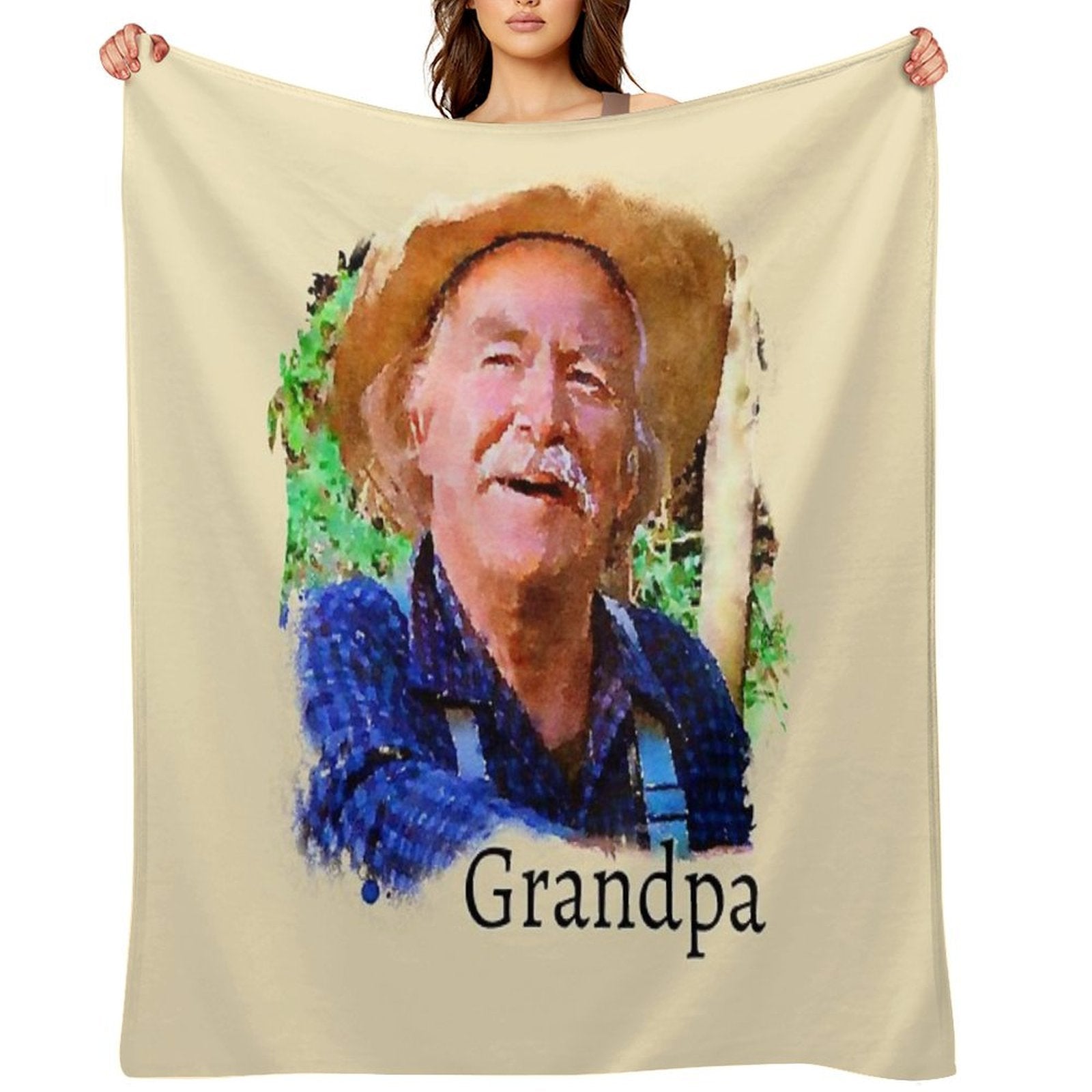 Grandpa The Waltons Plush Throw Blanket